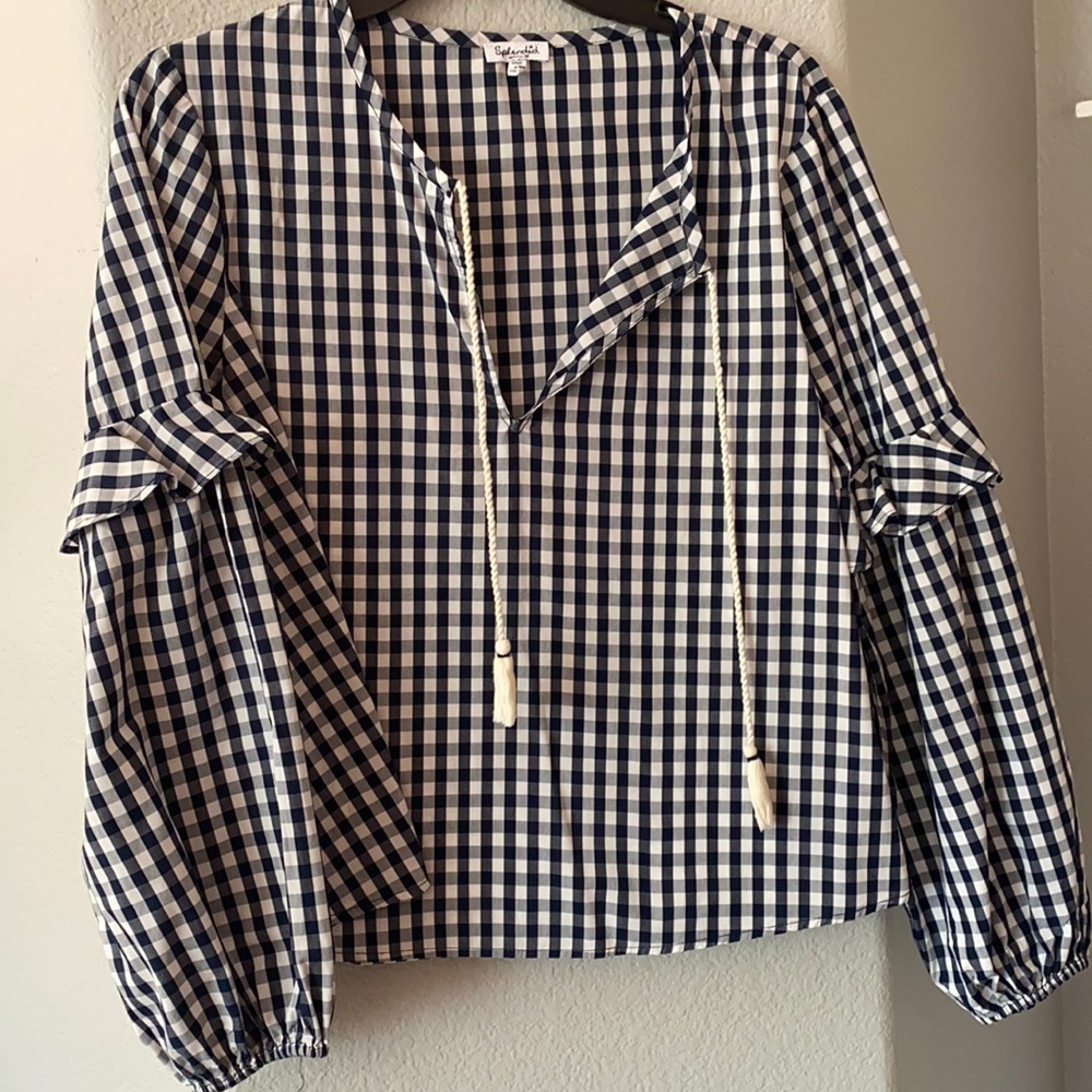 Navy & white blouse